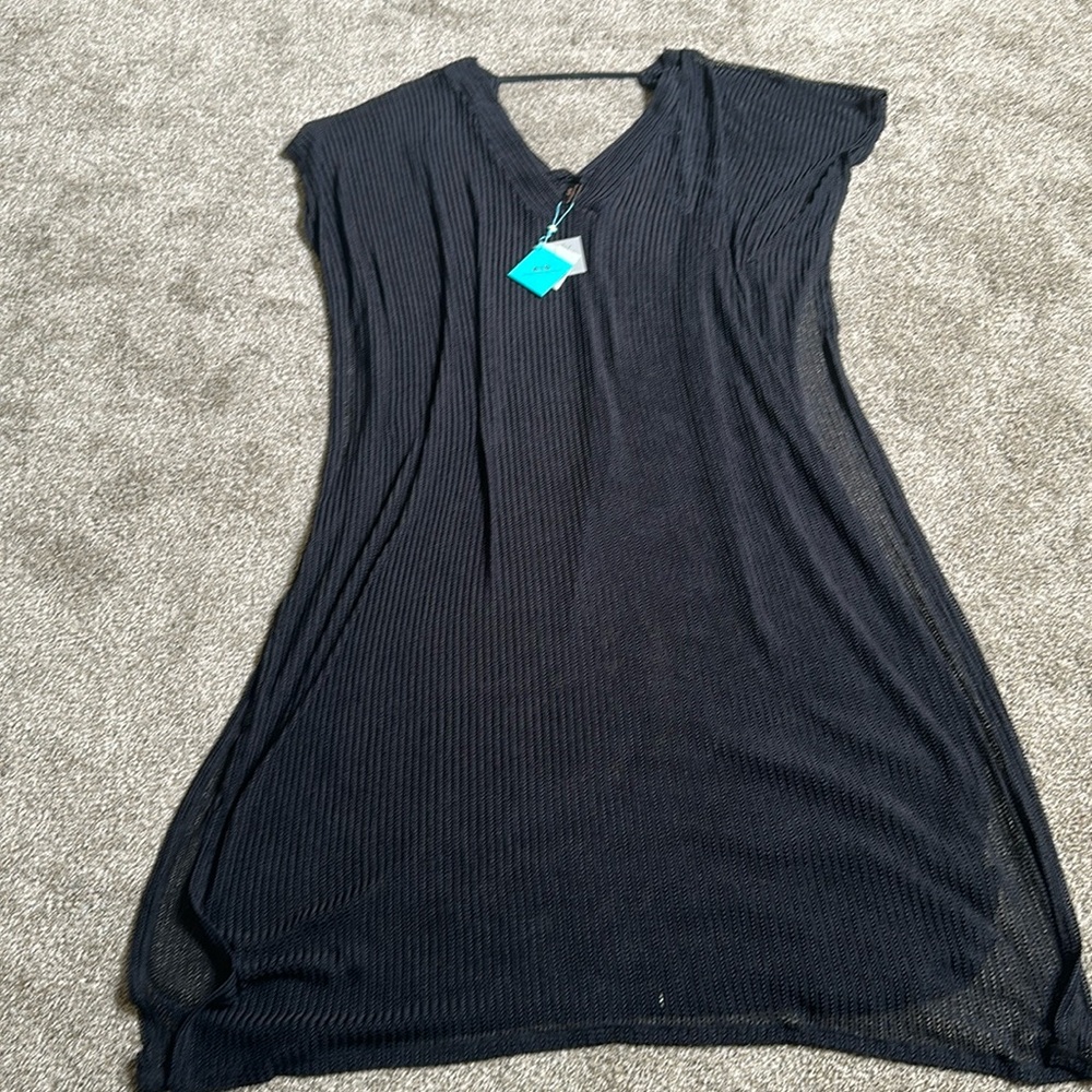 BNWT BeachCandy black mesh caftan style cover up.